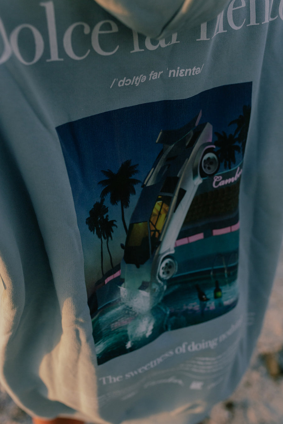 Dolce Far Niente Hoodie Light Blue "FLY"
