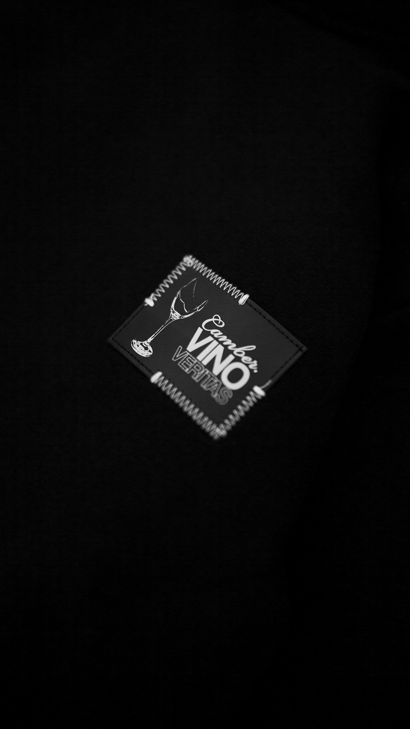 Vino Veritas  Crop Hoodie Black